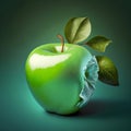 Green apple Grenny Smith isolated on green background Royalty Free Stock Photo