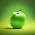 Green apple Grenny Smith isolated on green background Royalty Free Stock Photo