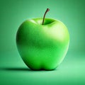 Green apple Grenny Smith isolated on green background Royalty Free Stock Photo