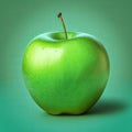 Green apple Grenny Smith isolated on green background Royalty Free Stock Photo