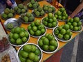 Green apple guava and Sugar apple being sold in market by plate