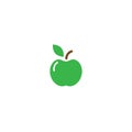 Green apple icon. Flat pictogram isolated on white. Vector illustration. Royalty Free Stock Photo