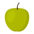 Green apple icon, flat style Royalty Free Stock Photo