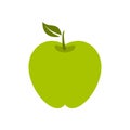 Green apple icon, flat style Royalty Free Stock Photo