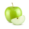 Green apple. Isolated on white background. Royalty Free Stock Photo