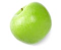 green apple isolated on white background. one apple. top view Royalty Free Stock Photo