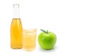 apple cider vinegar and green granny smith apple Royalty Free Stock Photo