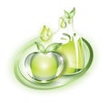 Green apple and juice