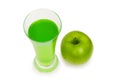 Green apple and juice isolated on the white Royalty Free Stock Photo