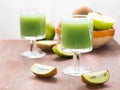 Green apple and kiwi juice Royalty Free Stock Photo