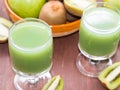 Green apple and kiwi juice Royalty Free Stock Photo