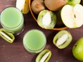 Green apple and kiwi juice Royalty Free Stock Photo