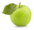 Green apple with leaf isolated on a white Royalty Free Stock Photo