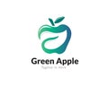 Green apple leaf logo design inspiration