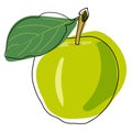 Green apple leaf vegetarian, nature, illustration, apple, color, simple