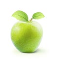 Green Apple and leafe isolated with clipping path Royalty Free Stock Photo