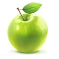 Green Apple and leafe isolated with clipping path Royalty Free Stock Photo