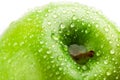Green apple macro in selective focus Royalty Free Stock Photo