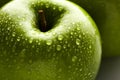 Green apple macro in selective focus Royalty Free Stock Photo