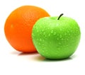 Green apple and orange 2