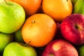 Green apple and orange and red apple and banana are mixed tasty fruit composition on  background fruit health food Royalty Free Stock Photo