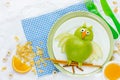 Green apple owl Royalty Free Stock Photo