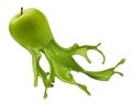 Green apple with paint splash Royalty Free Stock Photo