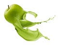 Green apple with paint splash Royalty Free Stock Photo