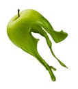 Green apple with paint splash Royalty Free Stock Photo