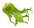 Green apple with paint splash Royalty Free Stock Photo