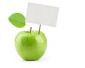 Green Apple with price tag Royalty Free Stock Photo