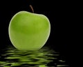 Green apple reflection Royalty Free Stock Photo