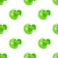 Green apple seamless pattern. Artistic vector illustration Royalty Free Stock Photo