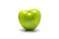 Green apple with shape of heart Royalty Free Stock Photo