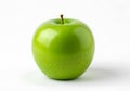 A green apple sitting alone on a white background looks fresh and inviting Royalty Free Stock Photo