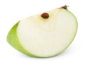 Green Apple Slice On White