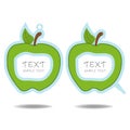 Green apple speech bubble and price tag Royalty Free Stock Photo