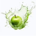 Green Apple Splash: A Stunning Blend Of Realism And Fantasy Royalty Free Stock Photo