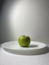 Green apple still life photo on white background