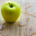 Green apple, top view, close up Royalty Free Stock Photo