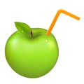 Green Apple With Tubule Royalty Free Stock Photo