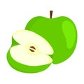 Green apple vector Fresh apple illustration Royalty Free Stock Photo