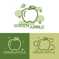 Green apple - vector logo. Royalty Free Stock Photo