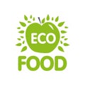 Green apple - vector logo. The idea of a logo design for a company Royalty Free Stock Photo