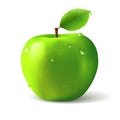 Green apple with water drops Royalty Free Stock Photo