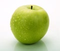 A green apple with water drops Royalty Free Stock Photo