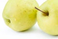 Green apple with water drops close-up macro, background Royalty Free Stock Photo