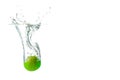 Green apple Water Splash background blur detail Royalty Free Stock Photo