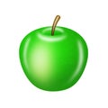 Green apple on white