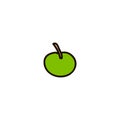 Green apple - whole fruit. Vector illustration